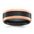 Chisel Black Zirconium Polished Rose Ion-Plated Edges with Black Carbon Fiber Inlay 8 mm Wedding Band