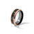 Chisel Black Zirconium Polished Rose Ion-Plated Edges with Black Carbon Fiber Inlay 8 mm Wedding Band - View 6