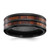 Chisel Black Zirconium Polished with Wood Inlay Center 8 mm Wedding Band