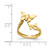 14K Yellow Gold Polished and Textured 2 Butterflies Toe Ring, 2.4 mm - View 3
