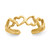 14K Yellow Gold Open Hearts Toe Ring, 5 mm