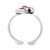 Sterling Silver Antiqued Pink Cubic Zirconia Dolphin Toe Ring, 2 mm - View 2