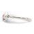 Sterling Silver Antiqued Pink Cubic Zirconia Dolphin Toe Ring, 2 mm - View 3
