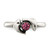 Sterling Silver Antiqued Pink Cubic Zirconia Dolphin Toe Ring, 2 mm - View 5