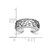 Sterling Silver Antiqued Floral Toe Ring, 7 mm - View 3