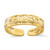 14K Yellow Gold Adjustable Flower with Leaf Trim Toe Ring