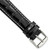 DeBeer 16 mm Black Crocodile Grain Chronograph Leather with White Stitching and Silver-Tone Buckle 7.5 Inch Watch Band