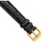 DeBeer 10 mm Long Black Caiman Leather with Gold-Tone Buckle 7.75 Inch Watch Band