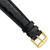 DeBeer 20 mm Long Black Caiman Leather with Gold-Tone Buckle 8.5 Inch Watch Band
