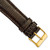 DeBeer 19 mm Long Brown Lizard Leather with Gold-Tone Buckle 8.5 Inch Watch Band