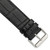 Gilden for Apple Watch 42/44 mm Extra-Long Black Gator Grain Calfskin Leather with Black Adapters and Stainless Steel Buckle 8.25 Inch Watch Band