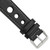 DeBeer 22 mm Black Grand Prix Leather with White Stitching and Silver-Tone Buckle 7.5 Inch Watch Band