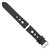 DeBeer 22 mm Black Grand Prix Leather with White Stitching and Silver-Tone Buckle 7.5 Inch Watch Band - View 2