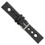 DeBeer 22 mm Black Grand Prix Leather with White Stitching and Silver-Tone Buckle 7.5 Inch Watch Band - View 4