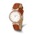 Women'S Chisel Rose Ion-Plated White Dial Brown Leather Watch, 27 mm, Quartz