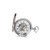 Charles Hubert Chrome-Finish White Skeleton Dial Pocket Watch, 50 mm, Hand-Wind