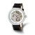 Men'S Charles Hubert Stainless Steel White Skeleton Dial Watch, 50 mm, Hand-Wind