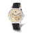 Men'S Charles Hubert Leather Band Gold-Tone Skeleton Dial Watch, 46 mm, Hand-Wind