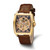Charles Hubert Brown Strap Ion-Plated Skeleton Dial Automatic Watch, 40 mm