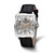 Charles Hubert Black Strap Stainless Steel Skeleton Dial Automatic Watch, 40 mm