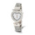 Charles Hubert Stainless Steel Wire Bangle White Mother of Pearl Heart Dial Watch, Quartz