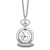 Charles Hubert Chrome-Finish Floral Design Pendant Watch, 26 mm, Quartz
