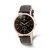Men'S Charles Hubert Stainless Steel Leather Band 46 mm Watch, Quartz, Brown
