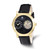 Men'S Charles Hubert Ion-Plated Leather 46 mm Dual Time Watch, Quartz