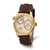 Men'S Charles Hubert Stainless Steel Gold Dial Dual Time Watch, 46 mm, Quartz