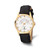 Charles-Hubert Stainless Steel Yellow Ion-Plated White Dial with Day and Date Watch, 45 mm, Quartz