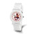 Disney Kids Fancy Nancy White Silicone Band Time Teacher Watch, 32 mm, Quartz