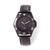 Disney Adult Mickey Mouse Black Leather Watch, 46 mm, Quartz