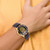 Disney Adult Lion King Simba Gold-Tone Black Leather Watch, 46 mm, Quartz - View 4