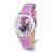 Disney Descendants 2 Mal Tween Girls' Stainless Steel Purple Glitter Watch, 32 mm, Quartz