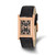 Mason Sales Women'S Stainless Steel Rose Gold-Tone Black Leather Band Watc, Quartz