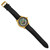 Mason Sales Stainless Steel Yellow Ion-Plated World Map Dial Leather Band Watch, 40 mm, Quartz - View 2