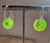 Natural Siberian Nephrite Jade PI earrings - 16mm Stainless Steel Hooks