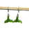 Natural Jade Whale Tail Earrings, 18mm Sterling Silver