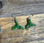 Natural Jade Whale Tail Earrings, 18mm Sterling Silver