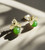 Natural 6mm Nephrite Jade Bee Earrings, #258 Sterling Silver