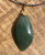 Natural Siberian Olive Green Nephrite Jade Pendant 39x19mm Gold-Plated Silver Bail