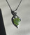 Natural Canadian Nephrite Jade Leaf and Silver Infinity Pendant 9x6mm