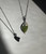 Natural Canadian Nephrite Jade Leaf and Silver Infinity Pendant 9x6mm