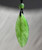 Natural Siberian Nephrite Jade Leaf Pendant, 42mm