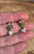 Natural Canadian Nephrite Jade Leaf with Zircon Earrings Sterling Silver