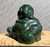 Natural Dark Green Happy Nephrite Jade Buddha, 2.5" Figurine