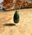 Natural Dark Green Canadian Nephrite Jade Teardrop Pendant - 20mm
