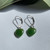 Natural Jade Heart Earrings, 10mm Sterling Silver