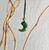 Natural Nephrite Jade Magatama Pendant, 12x16mm