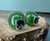 Natural Canadian Nephrite Jade Silver Horse Stud Earrings 10mm